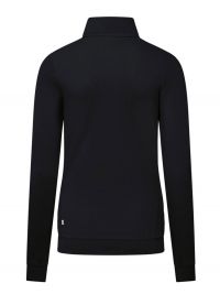 Damen Zip-Longsleeve in Schwarz mit 1/3-Zip und schwarzem Reißverschluss